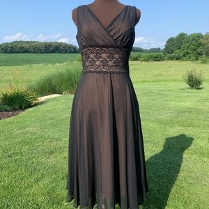 GORGEOUS Black Illusion Dress with Lace Panel